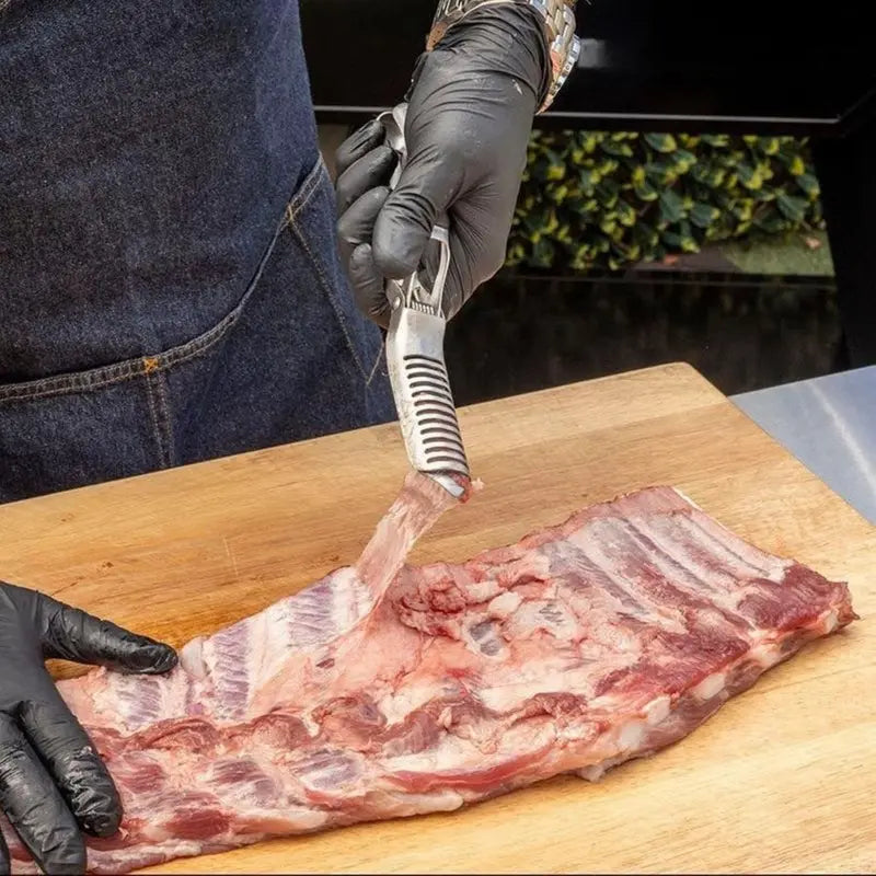 Stainless Steel BBQ Rib Membrane Remover Tool