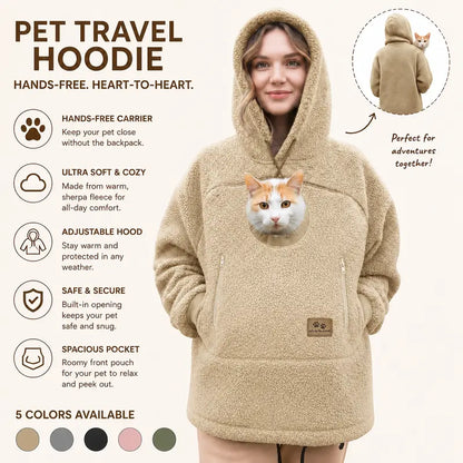 Hands-Free Pet Carrier Hoodie with Front Pouch for Small Cats & Dogs