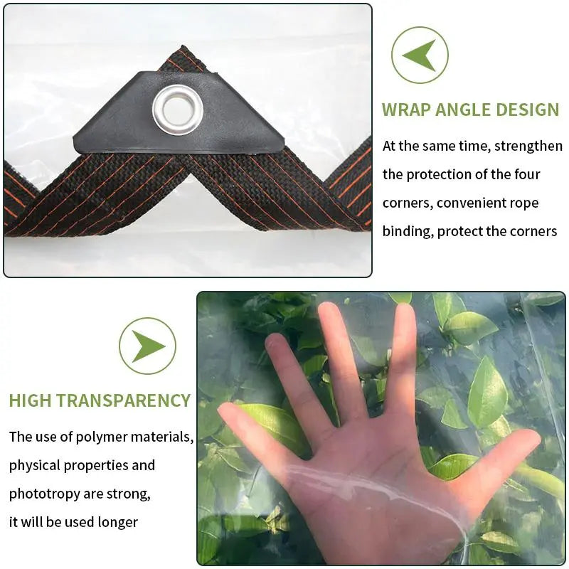 1-Pack 7 ft x 10 ft Clear Heavy-Duty Waterproof Tarp