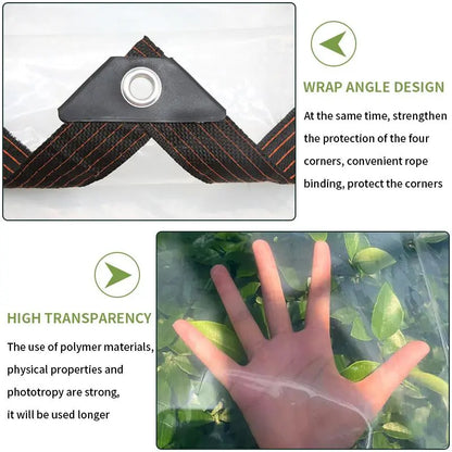 1-Pack 7 ft x 10 ft Clear Heavy-Duty Waterproof Tarp
