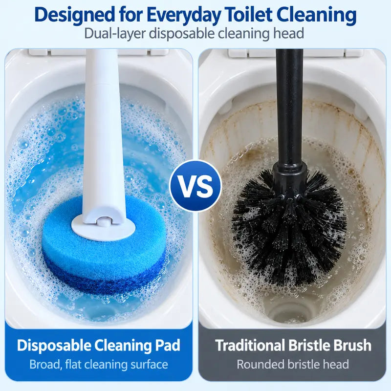 Snofrid Disposable Toilet Brush Set with 32 Cleaner Refills