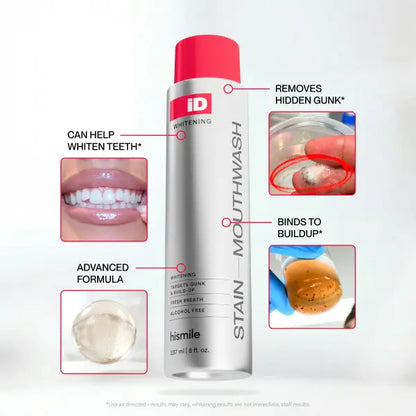 Hismile iD Stain Whitening Mouthwash with Essential Oils