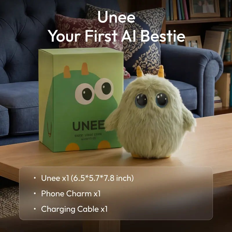 Unee AI Companion Plush Toy - Smart Interactive Bestie with Free 1-Month Subscription