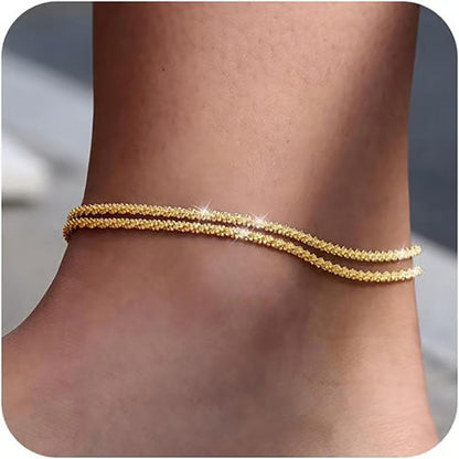 Exquisite multi-layered women's anklet