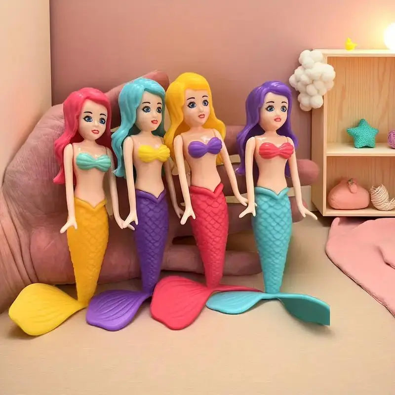 4-Count Colorful Mermaid Dive Toys