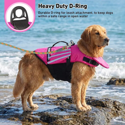 Cute Wings Dog Life Jacket – Adjustable Reflective Swim Vest with Chin Float & Handle