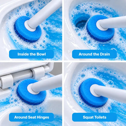 Snofrid Disposable Toilet Brush Set with 32 Cleaner Refills