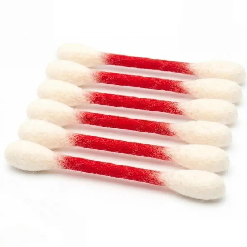 Summervibes 6 Pack Giant Q-tip Cat Toys – Soft Felt Cotton Swab Teething & Dental Chew Sticks for Kittens