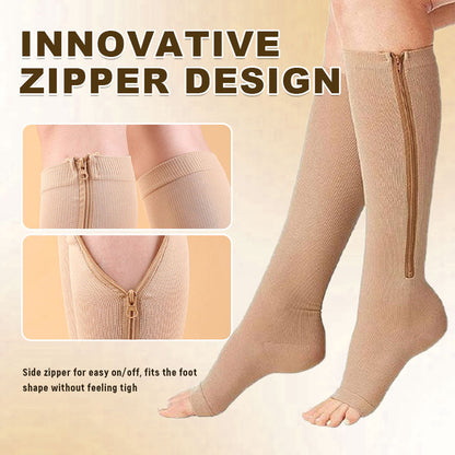 🏃‍♂️ EasyZip Compression Socks – Zipper Support Socks for Swollen Legs & Everyday Comfort 👣💙