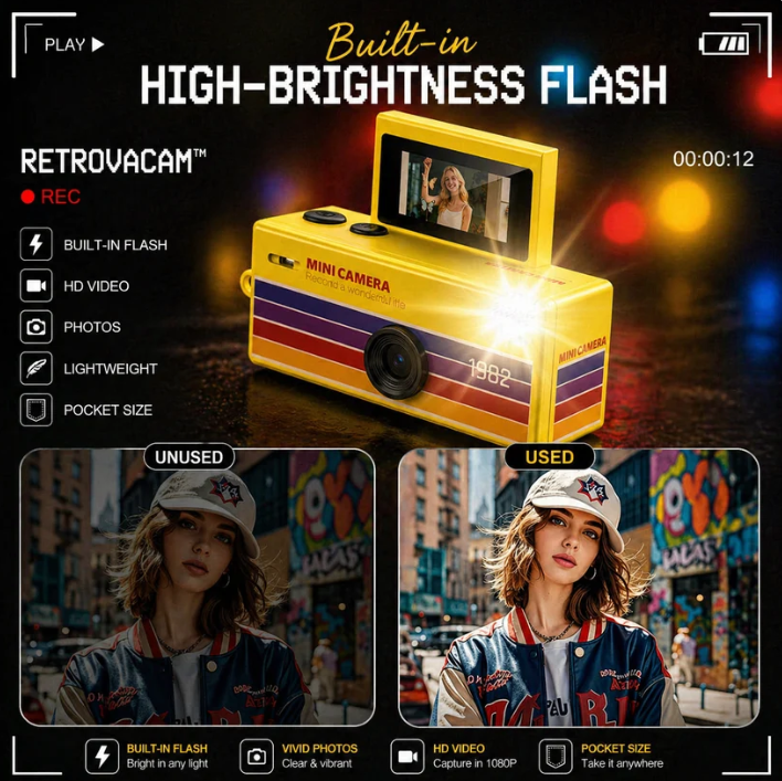 RETROVACAM Mini Retro Camera – Film Your Life in 90s Style