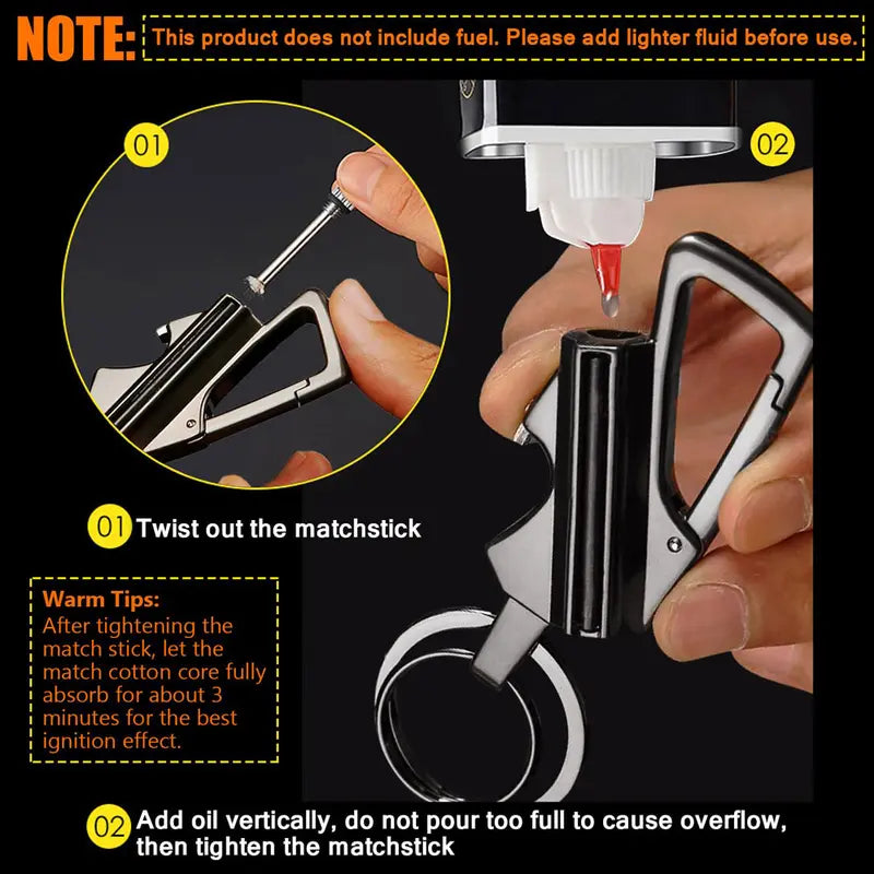 3-in-1 EDC Fire Starter Keychain