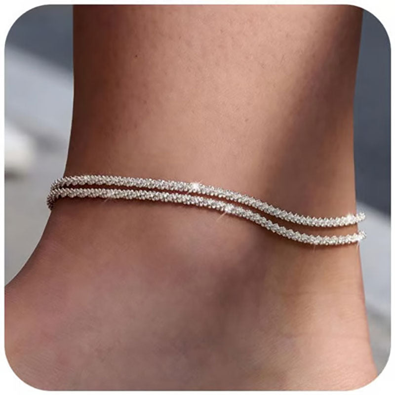 Exquisite multi-layered women's anklet