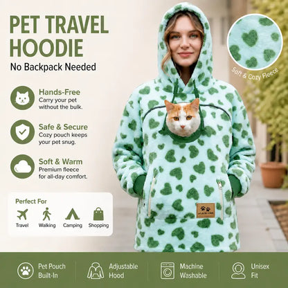 Hands-Free Pet Carrier Hoodie with Front Pouch for Small Cats & Dogs