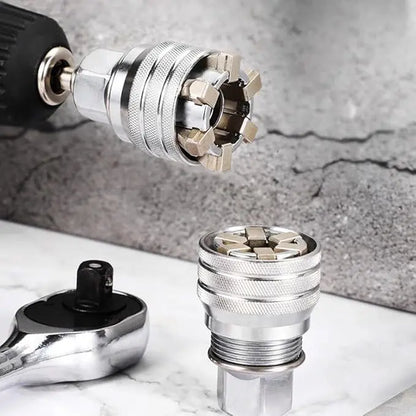 Multi-Function Universal Socket Wrench – Adjustable 10–19mm for Ratchet & Power Drill