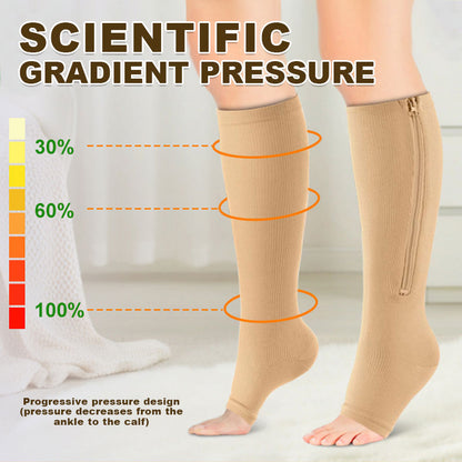 🏃‍♂️ EasyZip Compression Socks – Zipper Support Socks for Swollen Legs & Everyday Comfort 👣💙