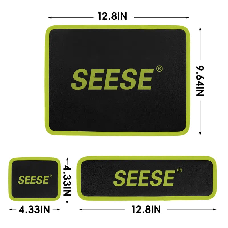 SEESE 3PC Flexible Magnetic Tool Mat & Tray Holder Set - PVC Non-Slip Magnetic Tool Tray for Garage, Workshop & Auto Repair