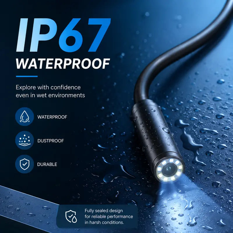 1920P HD Endoscope Camera – 8 LED, IP67, 11.48FT, iPhone & Android Compatible