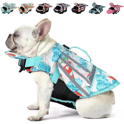 Cute Wings Dog Life Jacket – Adjustable Reflective Swim Vest with Chin Float & Handle