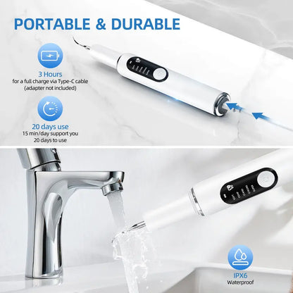CURVY MOON Electric Oral Plaque Remover Teeth Cleaner Kit, 5 Modes