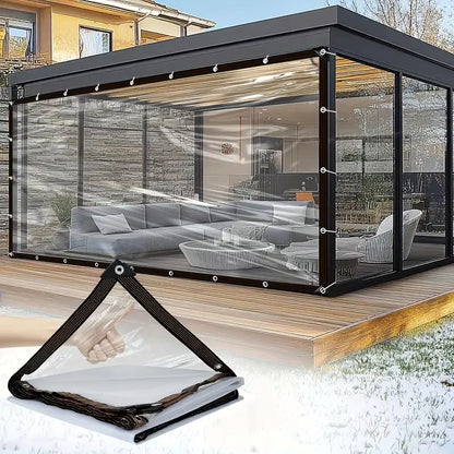 1-Pack 7 ft x 10 ft Clear Heavy-Duty Waterproof Tarp