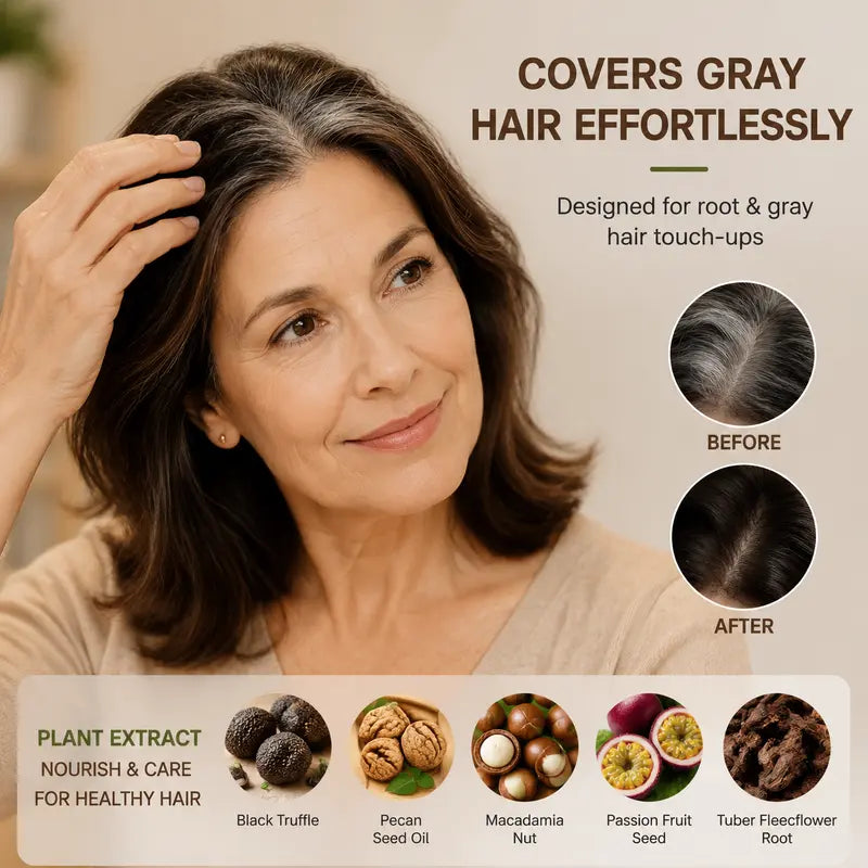 Tgideas Hair Dye Comb & Cream – Gentle Grey Coverage with Hyaluronic Acid