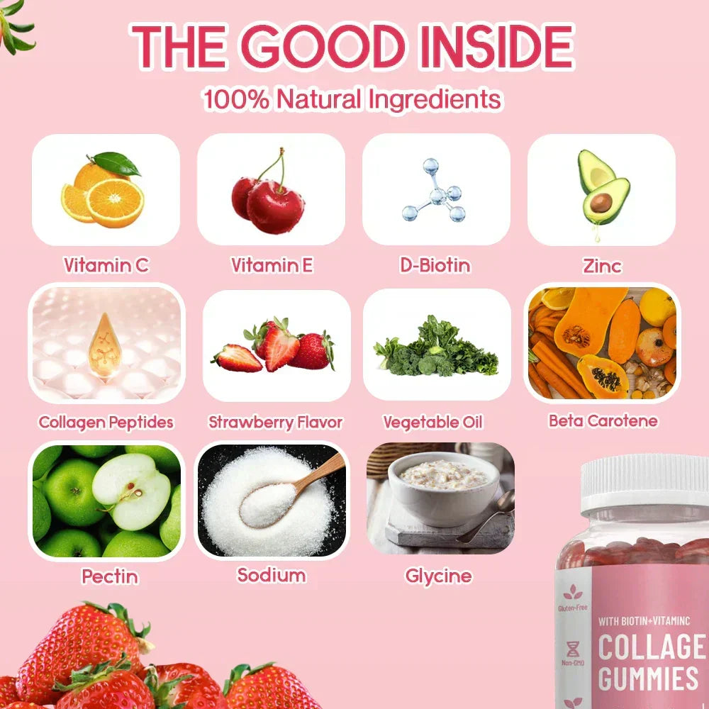 Collagen Gummies |Dietary Supplement for Collagen Replenishment and Hair/Nails/Skin Improvement