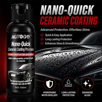 Nano-Quick Ceramic Coating - hydrophobic water repellent, long-lasting protection, enhanced gloss
