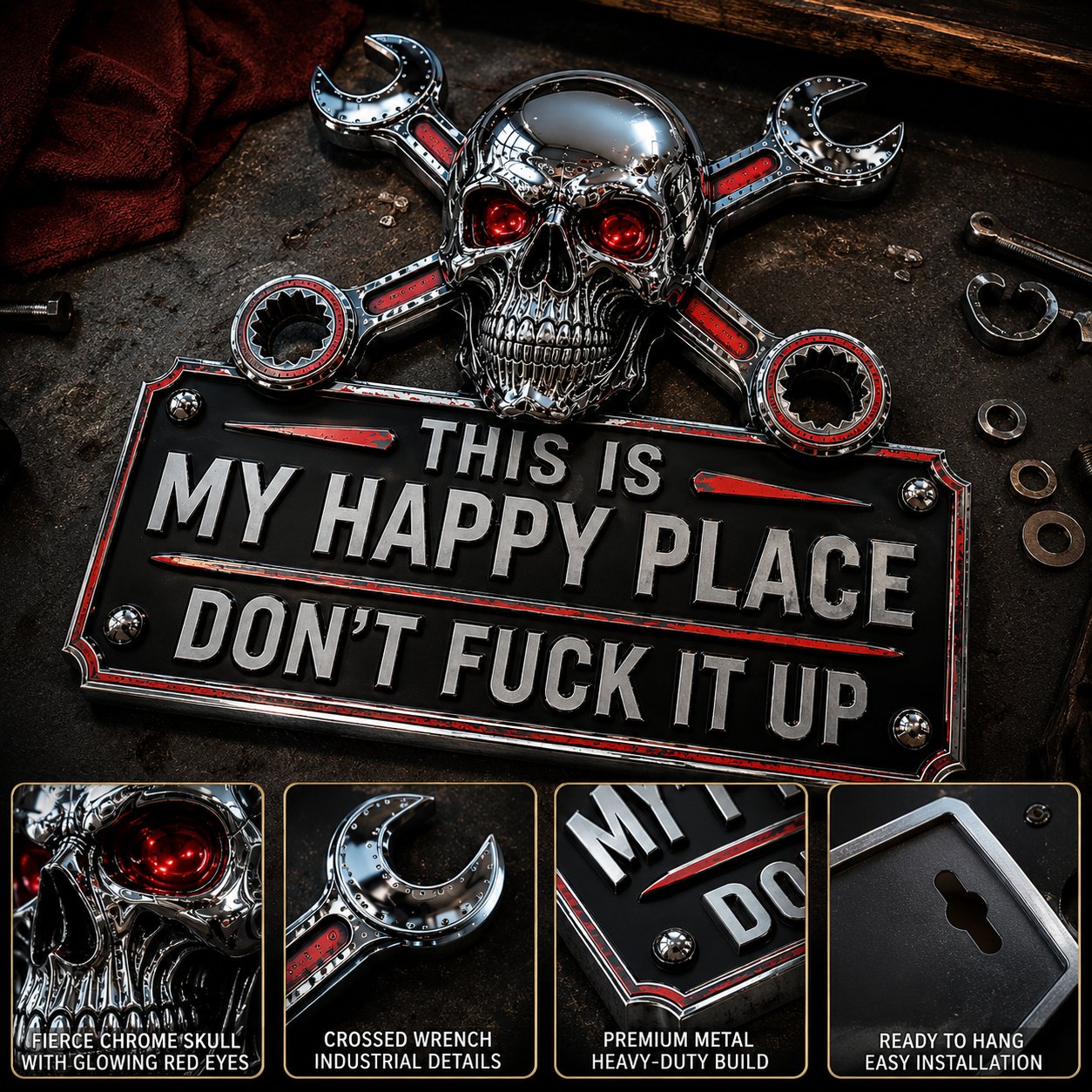 🔥Father’s Day 49% Off 💀"This Is My Happy Place" Garage Wall Sign