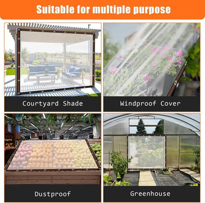 1-Pack 7 ft x 10 ft Clear Heavy-Duty Waterproof Tarp
