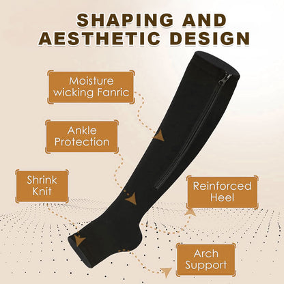 🏃‍♂️ EasyZip Compression Socks – Zipper Support Socks for Swollen Legs & Everyday Comfort 👣💙