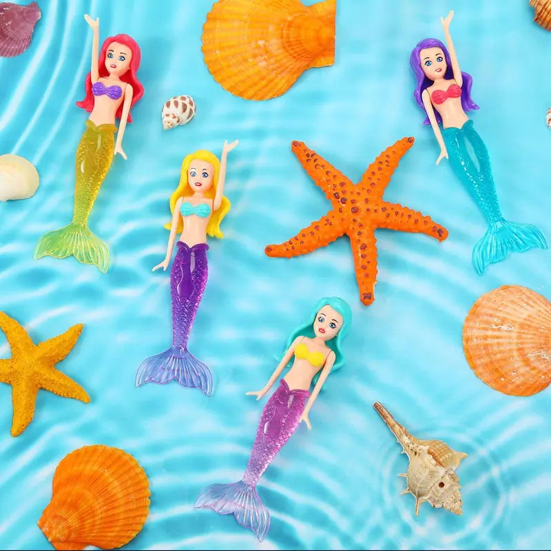 4-Count Colorful Mermaid Dive Toys