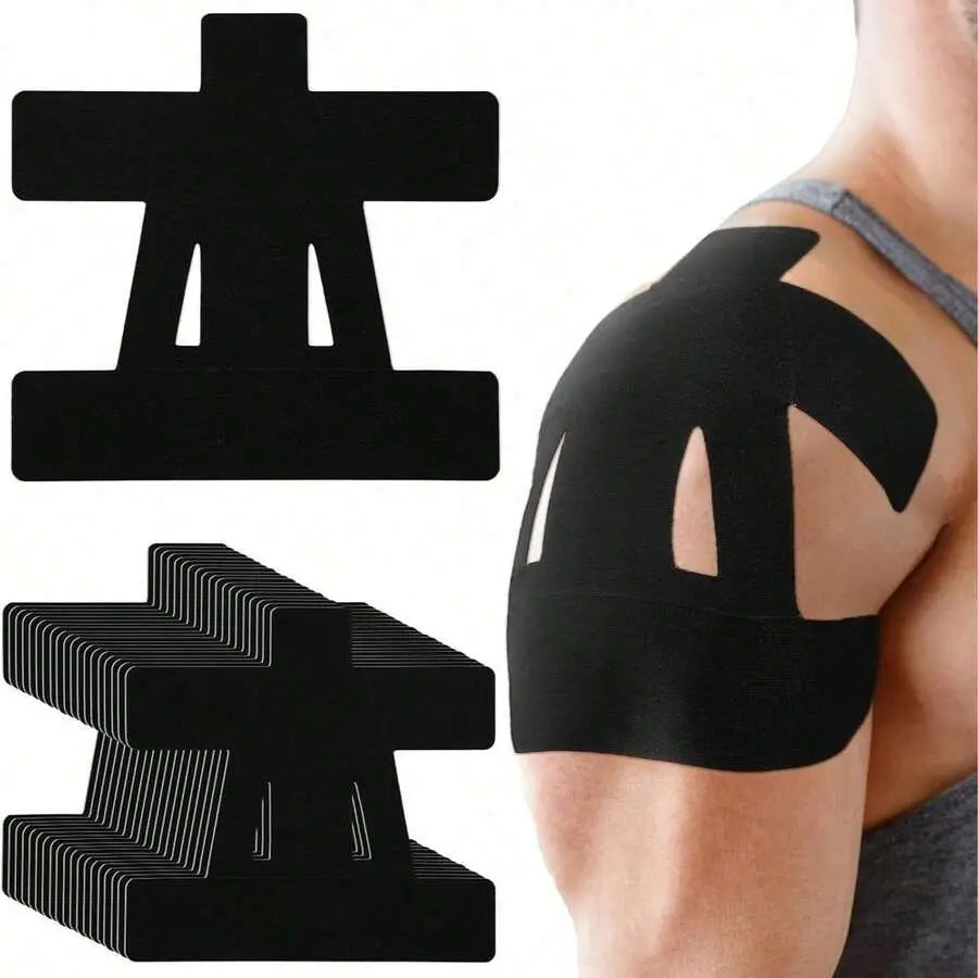 10-Pack Precut Kinesiology Tape for Adults - Waterproof & Breathable Elastic Acrylic for Muscle Support, Pain Relief, and Supportive Recovery, Male campingessentials