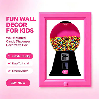 Pink Wall-Mount Candy Dispenser Photo Frame