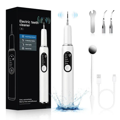 CURVY MOON Electric Oral Plaque Remover Teeth Cleaner Kit, 5 Modes