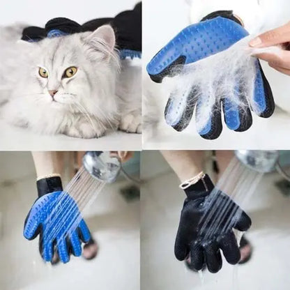 Pet Grooming Gloves – 255 Silicone Tips, 2-in-1 Deshedding & Massage Mitt for Dogs & Cats