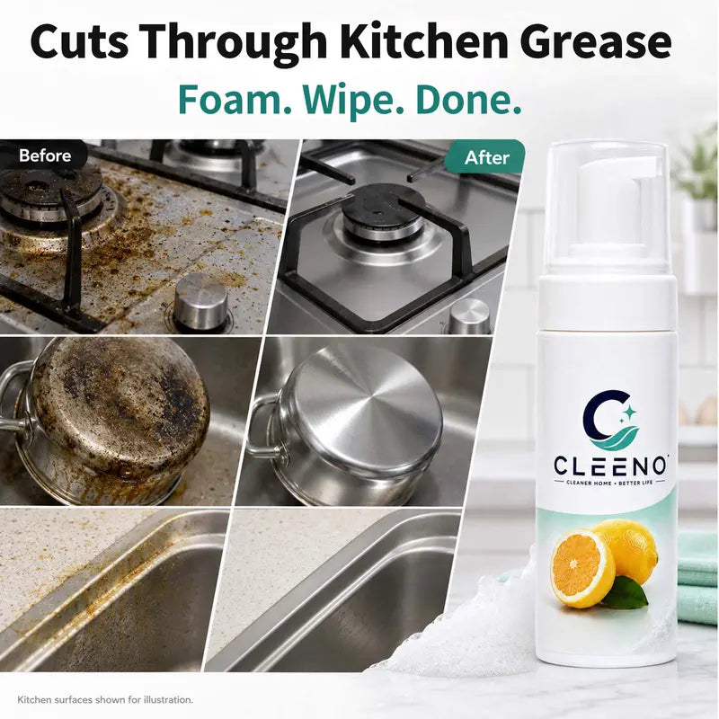 CLEENO Multi-purpose Foam Mousse Kitchen Grease Remover Cleaner