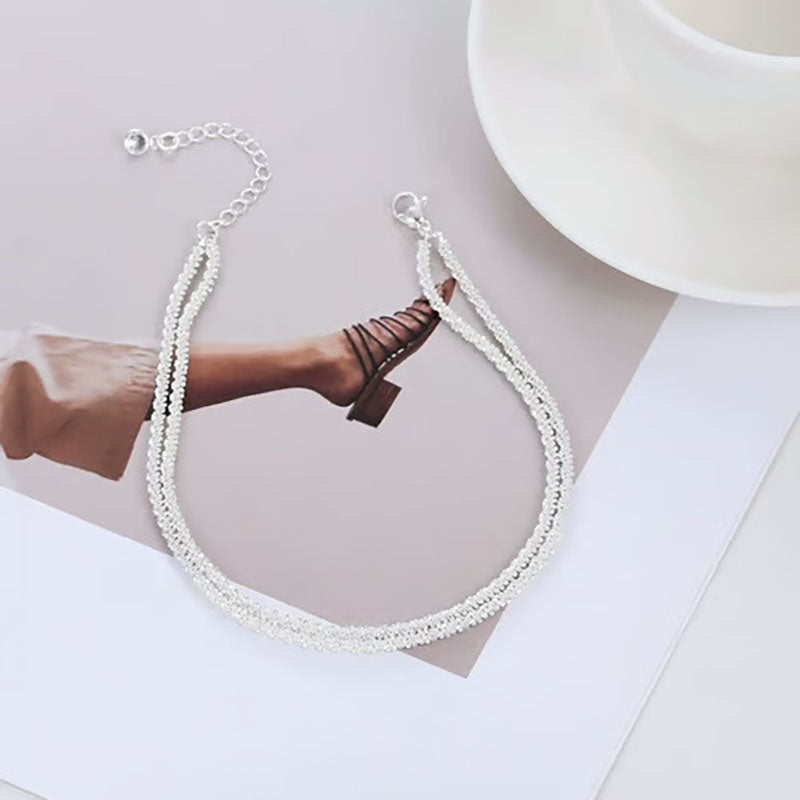 Exquisite multi-layered women's anklet