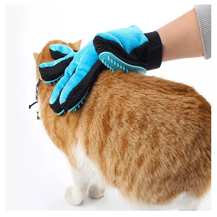 Pet Grooming Gloves – 255 Silicone Tips, 2-in-1 Deshedding & Massage Mitt for Dogs & Cats