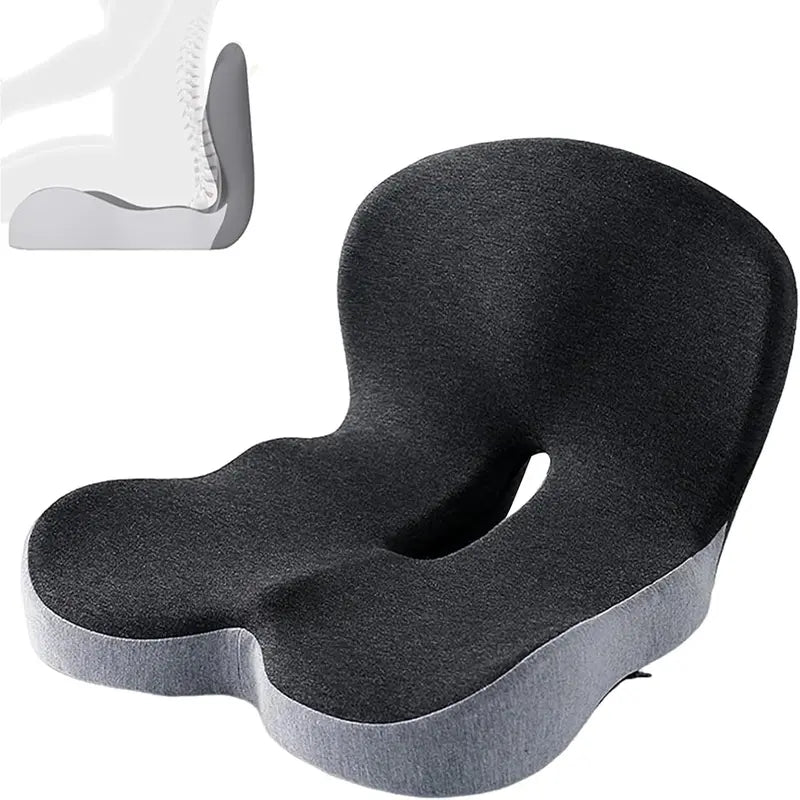 Non-Slip Memory Foam Deep Seat Cushion Pad, Removable & Washable Cover, Extended Zipper, Back Pressure Relief Support for Home, Office, Car & Truck, All-Season Patchwork for Sciatica Relief