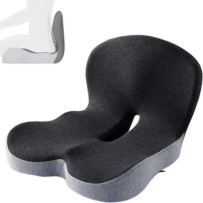 Non-Slip Memory Foam Deep Seat Cushion Pad, Removable & Washable Cover, Extended Zipper, Back Pressure Relief Support for Home, Office, Car & Truck, All-Season Patchwork for Sciatica Relief