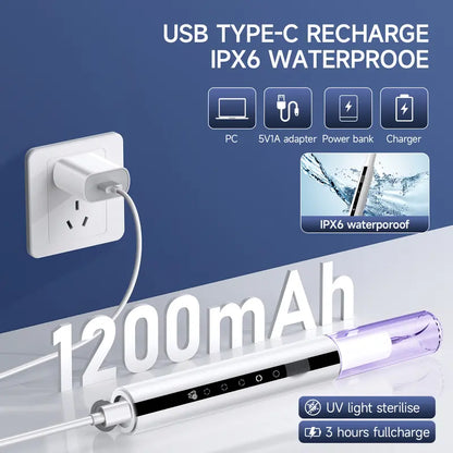 CURVY MOON Electric Oral Plaque Remover Teeth Cleaner Kit, 5 Modes