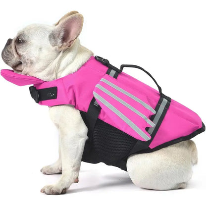 Cute Wings Dog Life Jacket – Adjustable Reflective Swim Vest with Chin Float & Handle