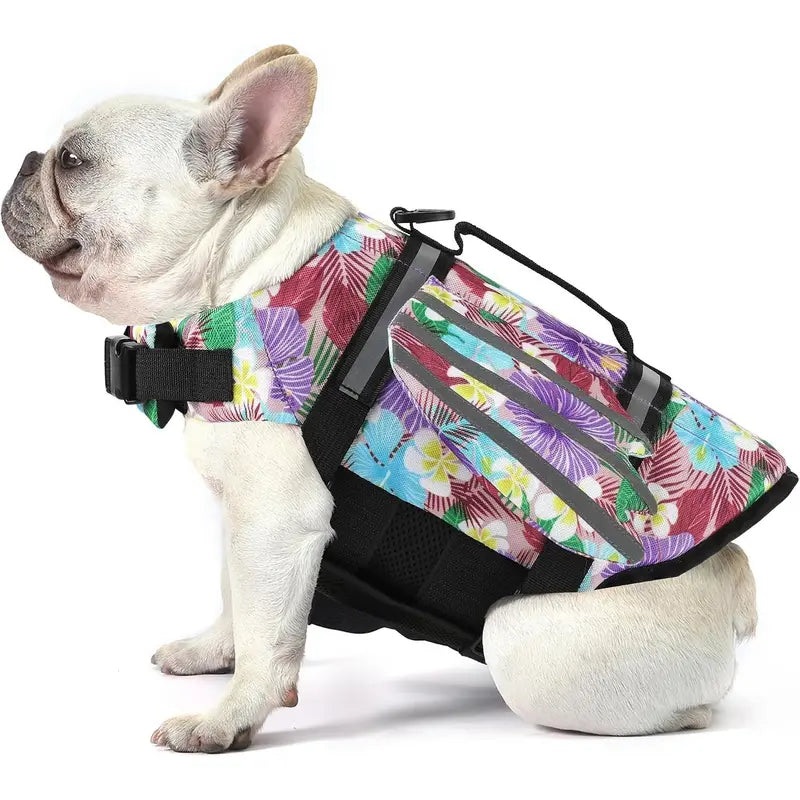 Cute Wings Dog Life Jacket – Adjustable Reflective Swim Vest with Chin Float & Handle