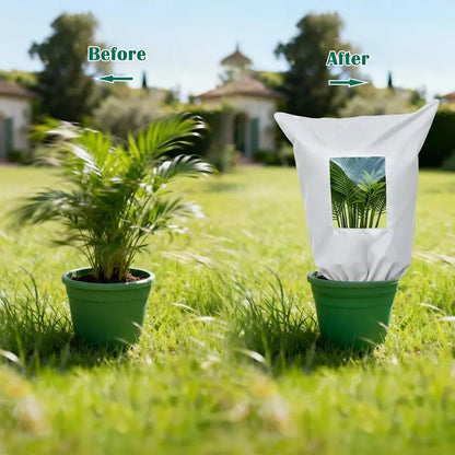 Plant Frost Protection Cover - Winter Frost Blanket Bag with Zipper & Transparent Panel