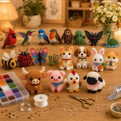 🧵✨ Tiny 3D Beaded Animal DIY Kit💖 A DIY Craft Kit So Cute You Won't Want To Stop Making Them