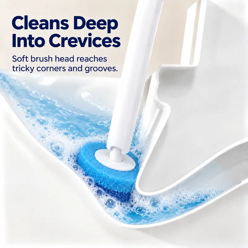 Snofrid Disposable Toilet Brush Set with 32 Cleaner Refills