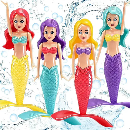 4-Count Colorful Mermaid Dive Toys
