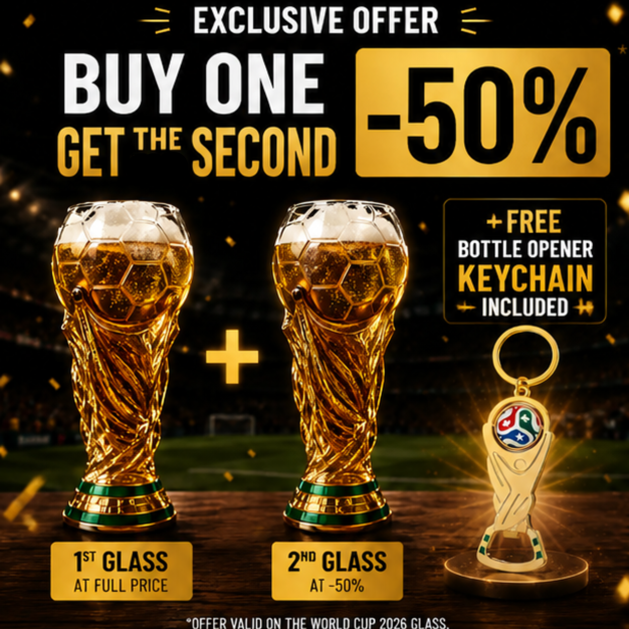 🏆500ml World Cup Trophy Glass – Celebrate Every Match Like a Champion with This Officially Inspired Football Collectible!