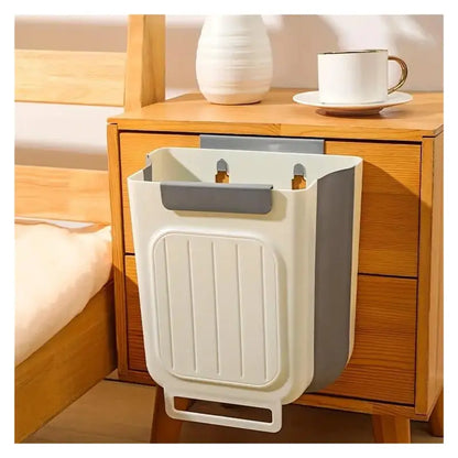 Foldable Hanging Trash Can Grey 1.6 Gallon