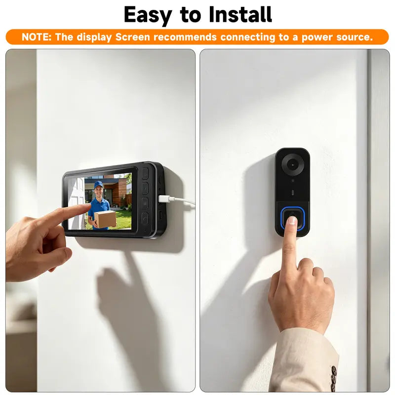 1080p Doorbell Camera with Monitor, No Wi-Fi Required